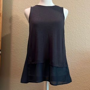 Madewell knit/woven blue tank